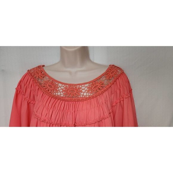 Justify 3/4 Balloon Sleeve Flowy Dress Salmon Pink Size 3XL - Picture 5 of 6